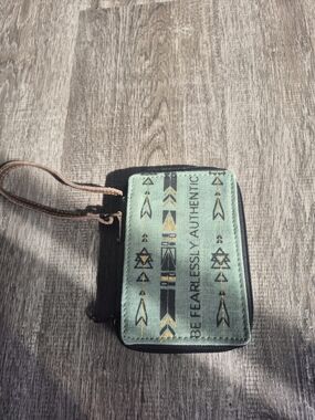 Mona B Mint Green and Black Wristlet Wallet